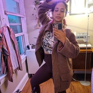 Lavender Purple Fuzzy Coat - H&M